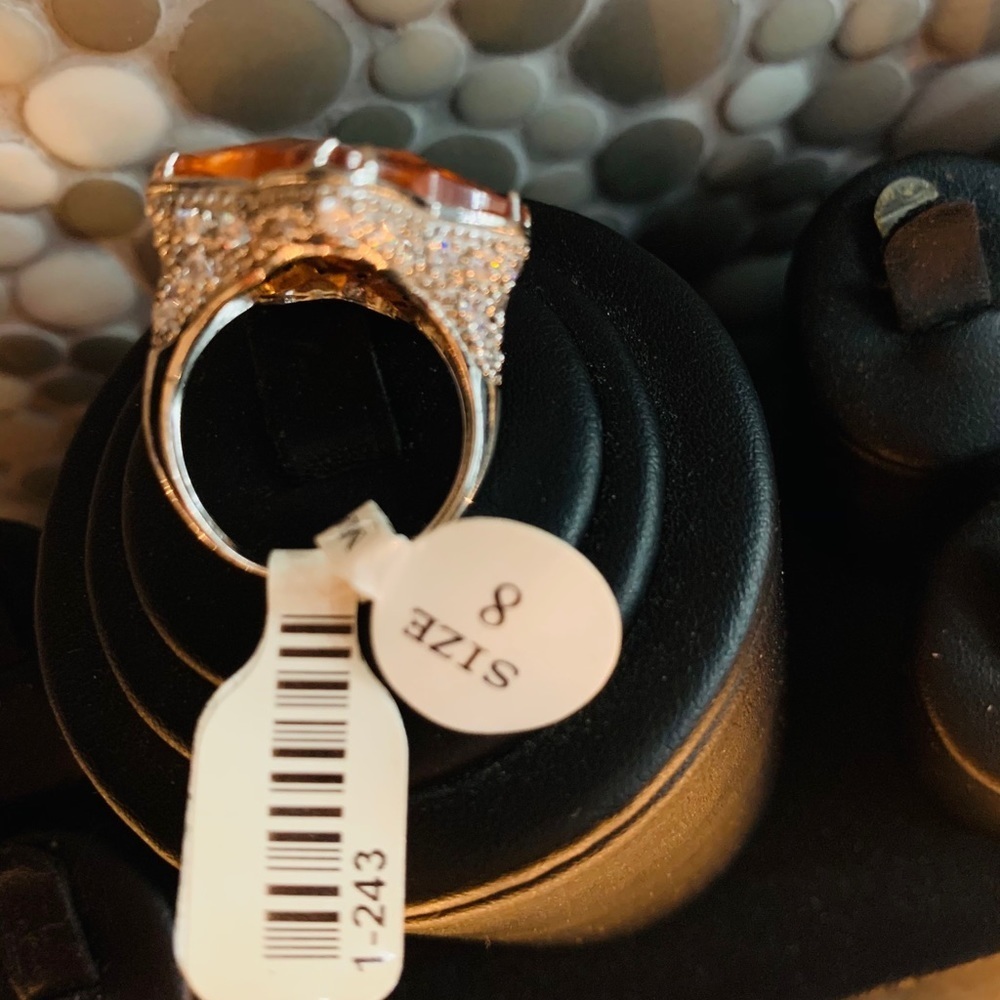 Sterling Silver with CZ amethyst star size 8 💍 - Picture 4 of 4